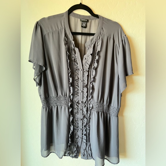 Torrid Sheer Ruffle Blouse - Picture 1 of 1